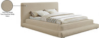 Dane Teddy Fabric Full Bed (3 Boxes) Beige - DaneBeige-F