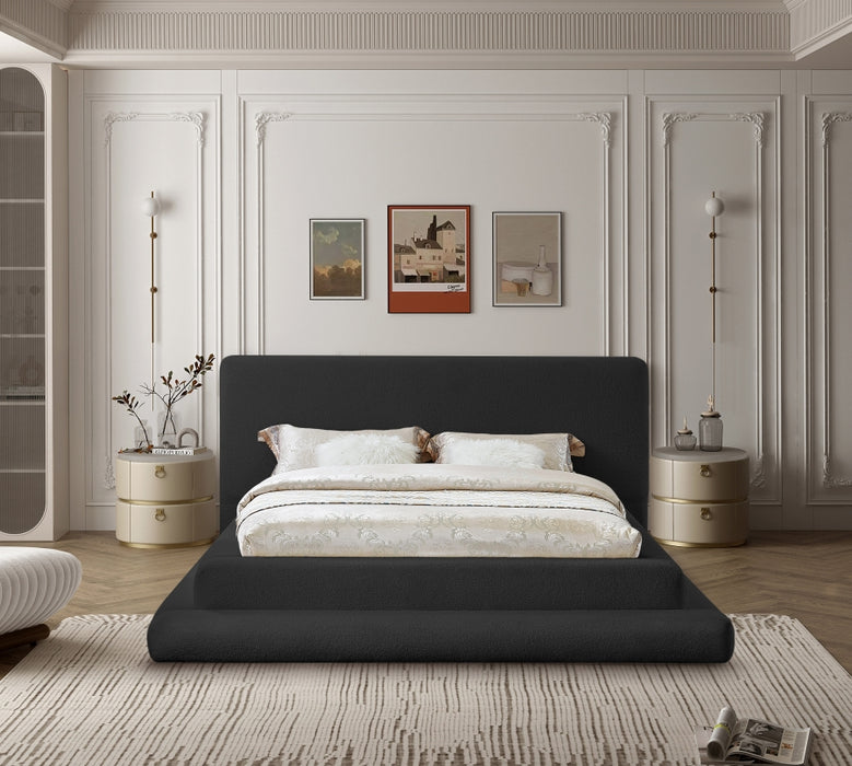 Dane Teddy Fabric Full Bed (3 Boxes) Black - DaneBlack-F