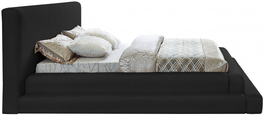 Dane Teddy Fabric Full Bed (3 Boxes) Black - DaneBlack-F