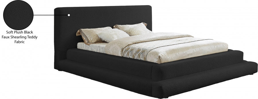 Dane Teddy Fabric Full Bed (3 Boxes) Black - DaneBlack-F