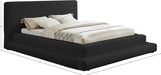 Dane Teddy Fabric Full Bed (3 Boxes) Black - DaneBlack-F