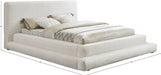 Dane Teddy Fabric King Bed (3 Boxes) Cream - DaneCream-K