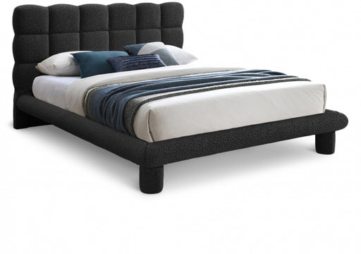 Deco Boucle Fabric King Bed (3 Boxes) Black - DecoBlack-K