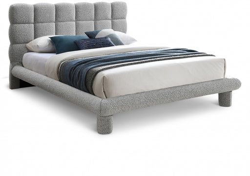 Deco Boucle Fabric King Bed (3 Boxes) Grey - DecoGrey-K