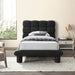 Deco Boucle Fabric Twin Bed (3 Boxes) Black - DecoBlack-T