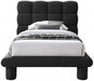 Deco Boucle Fabric Twin Bed (3 Boxes) Black - DecoBlack-T