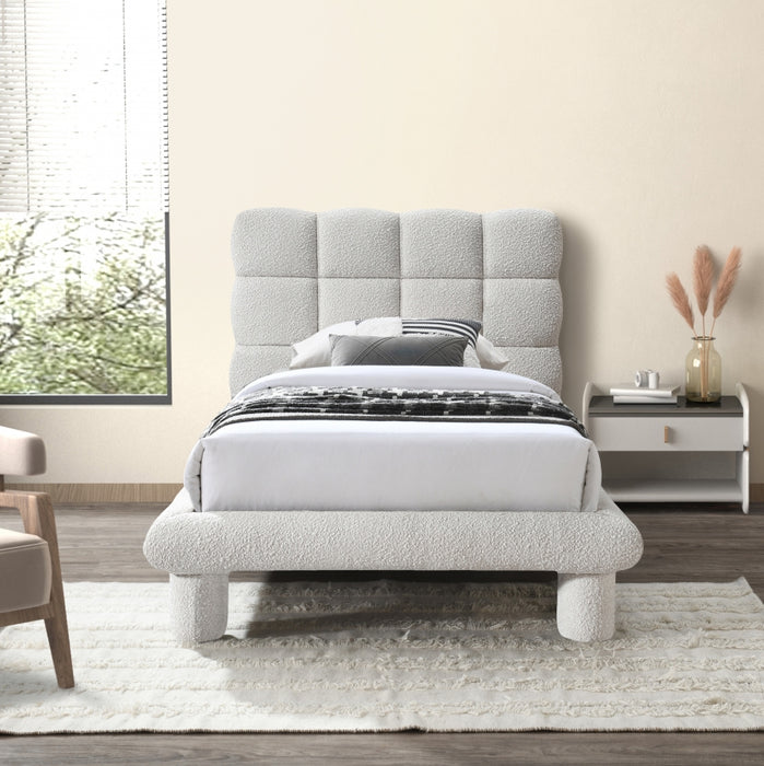 Deco Boucle Fabric Twin Bed (3 Boxes) Cream - DecoCream-T