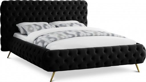 Delano Velvet King Bed Black - DelanoBlack-K