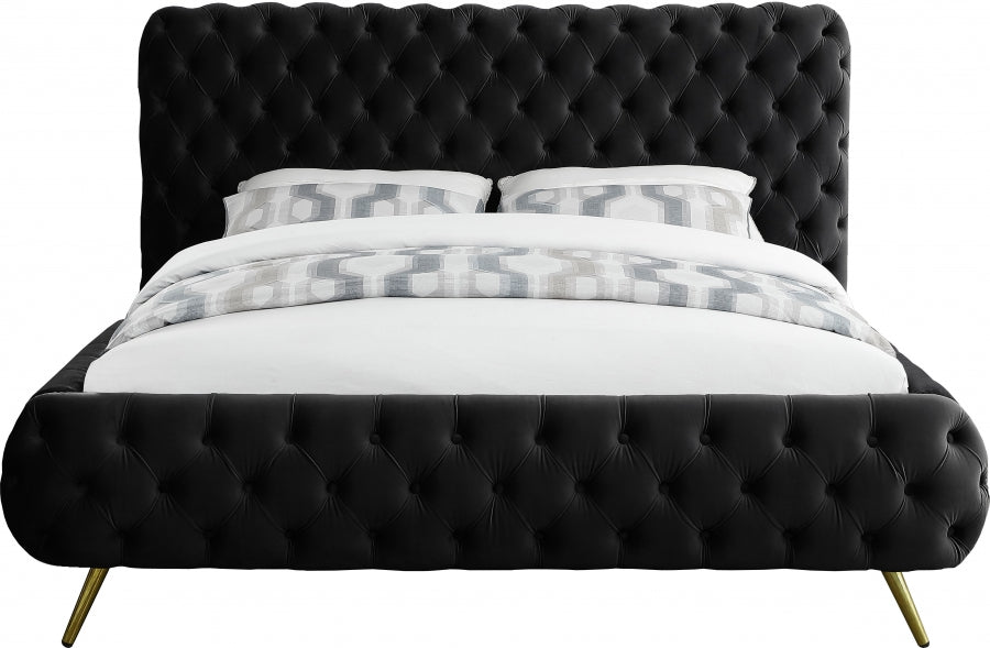 Delano Velvet King Bed Black - DelanoBlack-K