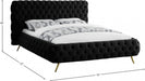 Delano Velvet King Bed Black - DelanoBlack-K