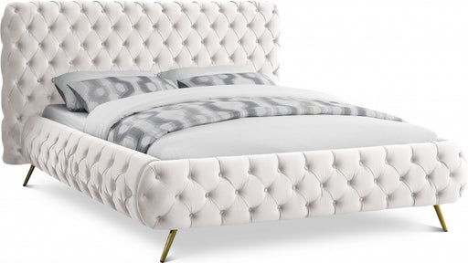 Delano Velvet King Bed Cream - DelanoCream-K