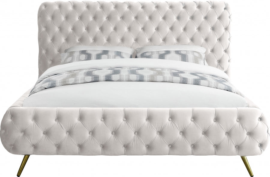 Delano Velvet King Bed Cream - DelanoCream-K