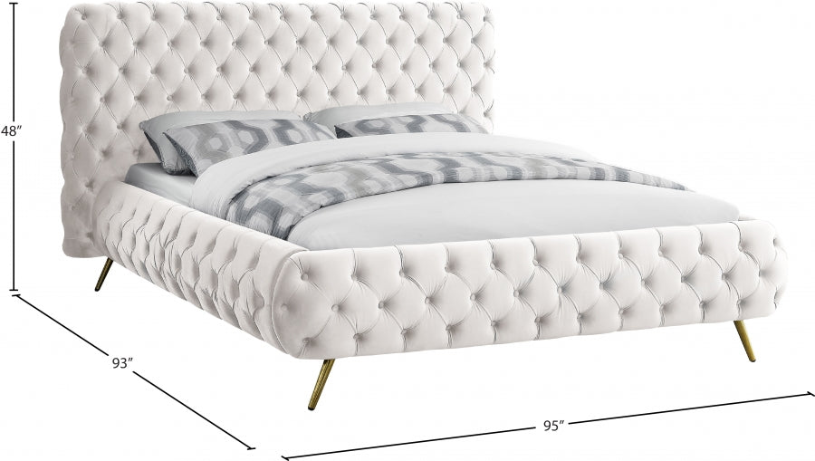 Delano Velvet King Bed Cream - DelanoCream-K