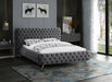 Delano Velvet King Bed Grey - DelanoGrey-K