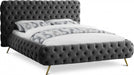 Delano Velvet King Bed Grey - DelanoGrey-K