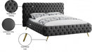 Delano Velvet King Bed Grey - DelanoGrey-K