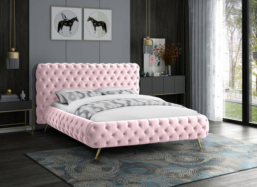 Delano Velvet King Bed Pink - DelanoPink-K