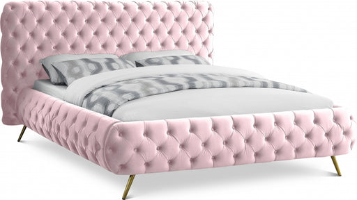 Delano Velvet King Bed Pink - DelanoPink-K