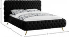 Delano Velvet Queen Bed Black - DelanoBlack-Q