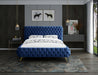 Delano Velvet Queen Bed Blue - DelanoNavy-Q