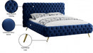 Delano Velvet Queen Bed Blue - DelanoNavy-Q