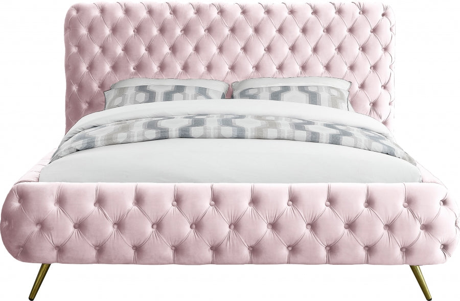 Delano Velvet Queen Bed Pink - DelanoPink-Q