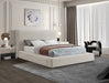 Devin Linen Textured Fabric Full Bed Beige - DevinBeige-F