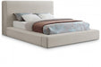 Devin Linen Textured Fabric Full Bed Beige - DevinBeige-F