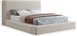 Devin Linen Textured Fabric Full Bed Beige - DevinBeige-F