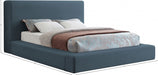 Devin Linen Textured Fabric Full Bed Blue - DevinNavy-F