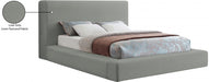 Devin Linen Textured Fabric Full Bed Grey - DevinGrey-F