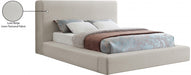 Devin Linen Textured Fabric King Bed Beige - DevinBeige-K