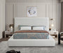 Devin Linen Textured Fabric King Bed Cream - DevinCream-K