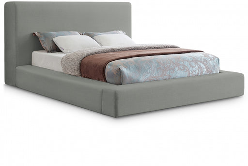 Devin Linen Textured Fabric King Bed Grey - DevinGrey-K