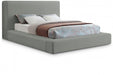 Devin Linen Textured Fabric Queen Bed Grey - DevinGrey-Q