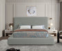 Devin Linen Textured Fabric Queen Bed Grey - DevinGrey-Q