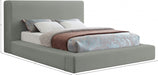 Devin Linen Textured Fabric Queen Bed Grey - DevinGrey-Q