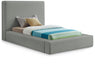 Devin Linen Textured Fabric Twin Bed Grey - DevinGrey-T