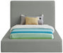 Devin Linen Textured Fabric Twin Bed Grey - DevinGrey-T