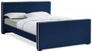 Dillard Velvet Full Bed Blue - DillardNavy-F