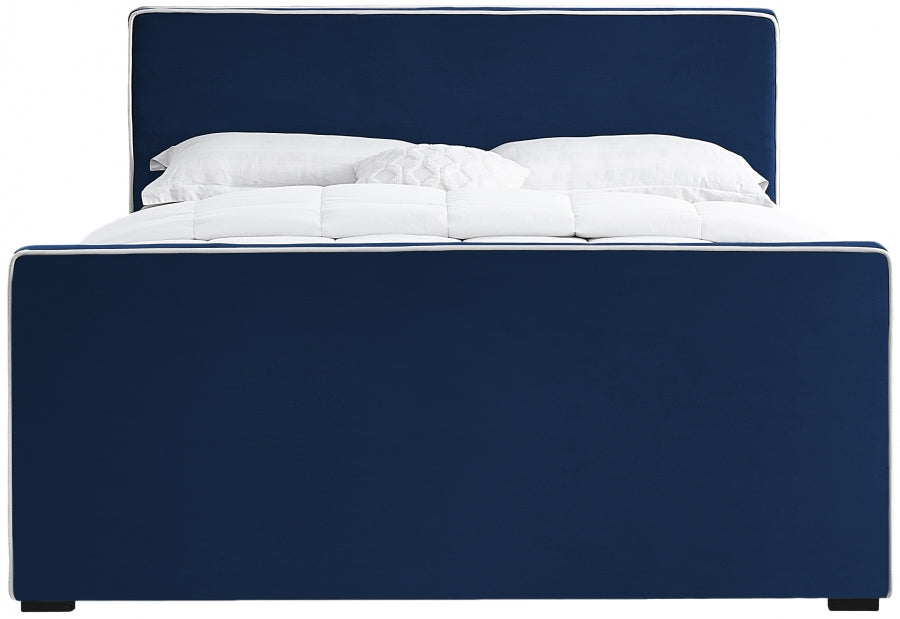 Dillard Velvet Full Bed Blue - DillardNavy-F