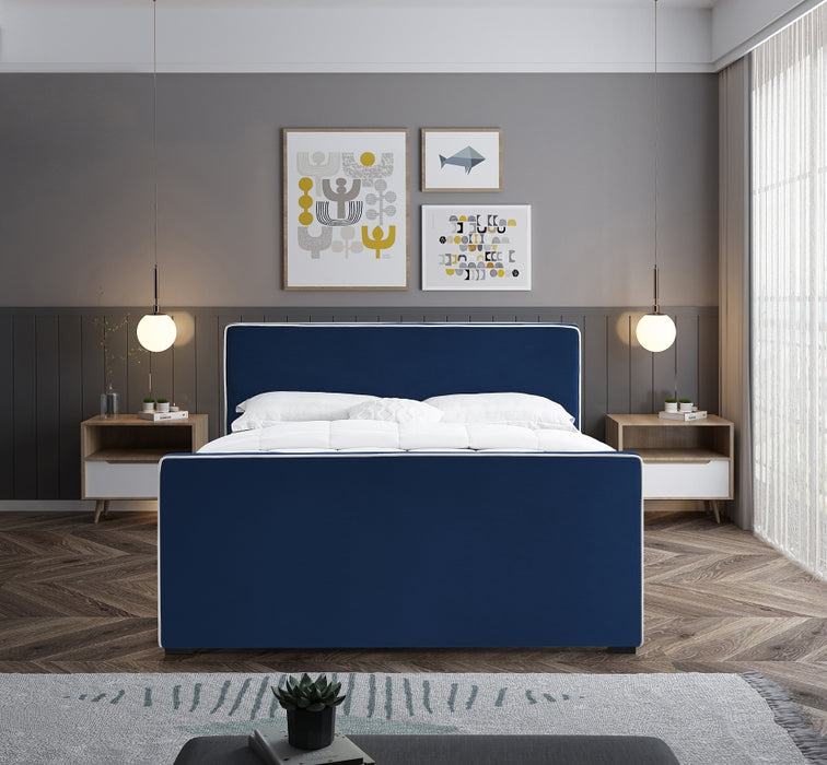 Dillard Velvet Full Bed Blue - DillardNavy-F