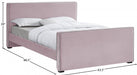 Dillard Velvet Queen Bed Pink - DillardPink-Q