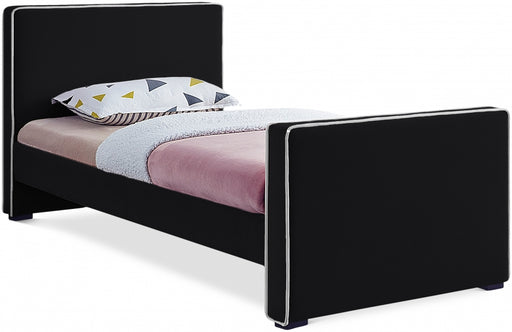 Dillard Velvet Twin Bed Black - DillardBlack-T