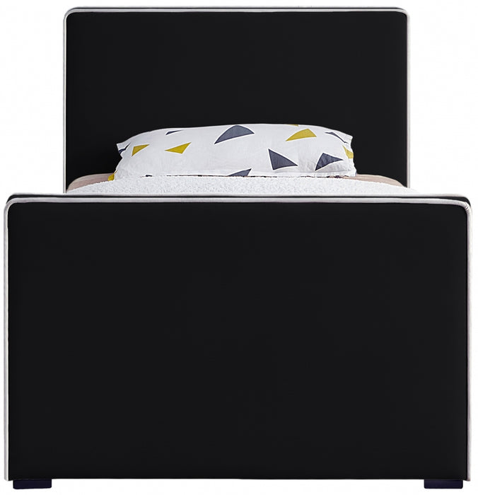 Dillard Velvet Twin Bed Black - DillardBlack-T