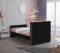 Dillard Velvet Twin Bed Black - DillardBlack-T