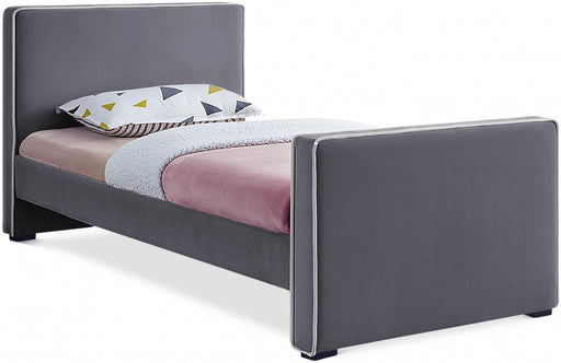 Dillard Velvet Twin Bed Grey - DillardGrey-T