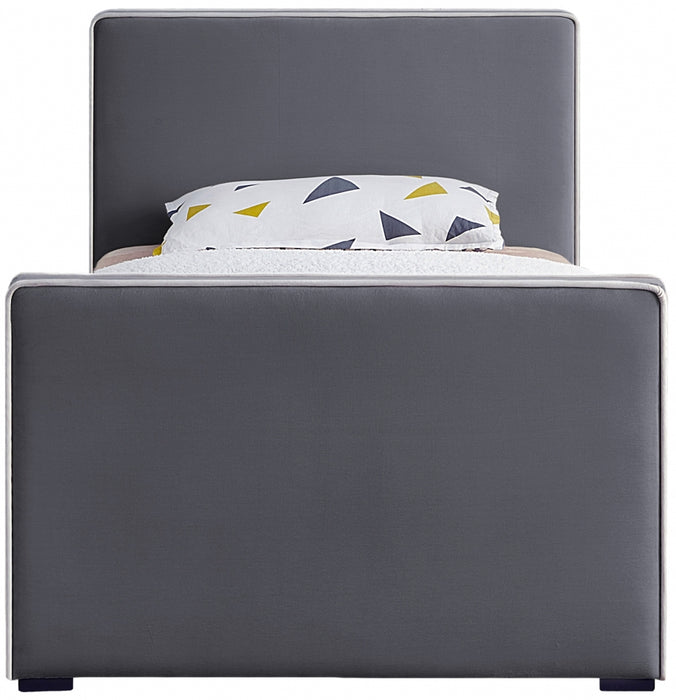 Dillard Velvet Twin Bed Grey - DillardGrey-T