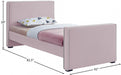 Dillard Velvet Twin Bed Pink - DillardPink-T