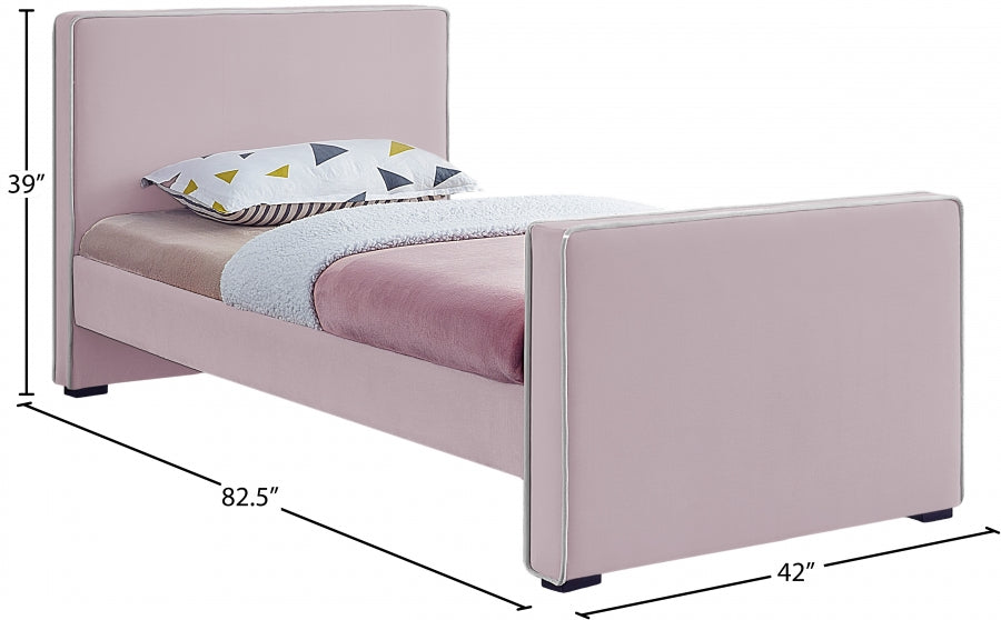 Dillard Velvet Twin Bed Pink - DillardPink-T